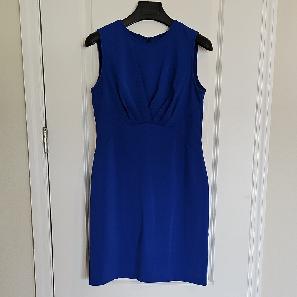 Donna Ricco Blue Ruched Sheath Mini Dress